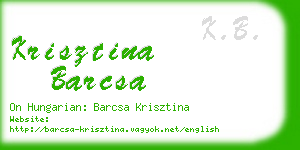 krisztina barcsa business card